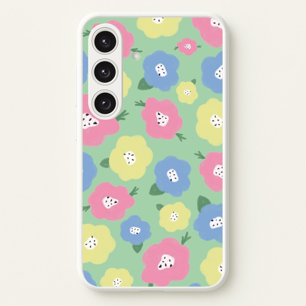Painted Flowers - Floral Patterns - Floral Patterns Phone Case for Galaxy S24FE