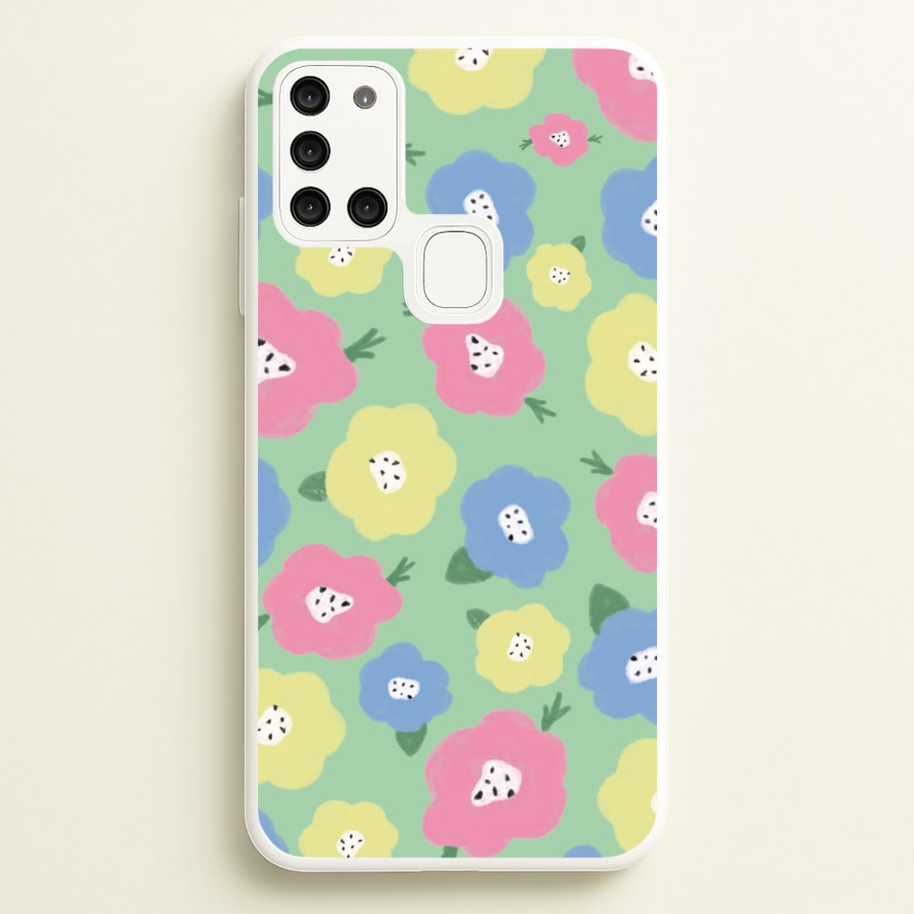 Painted Flowers - Floral Patterns - Floral Patterns Phone Case for Galaxy A21s
