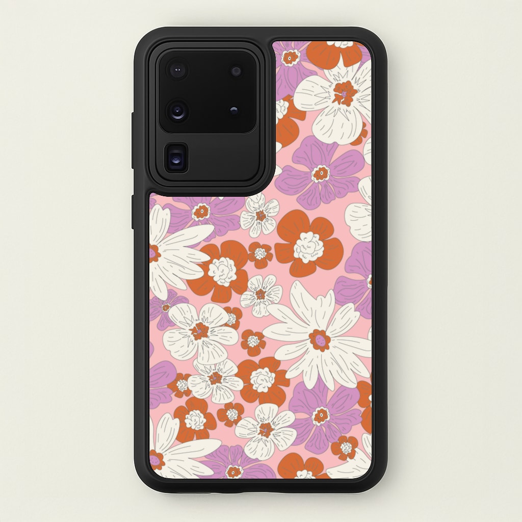 Retro Flowers - Floral Patterns - Floral Patterns Phone Case for Galaxy S20 Ultra