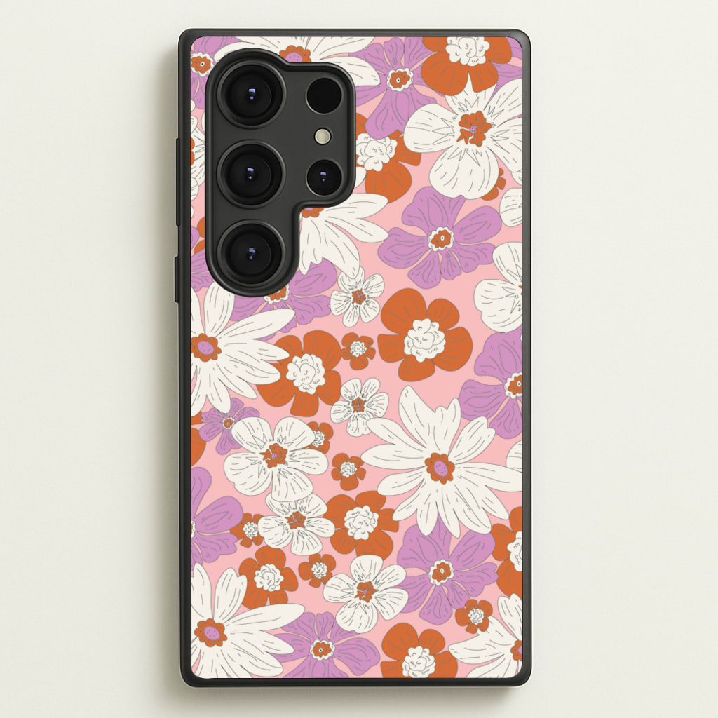 Retro Flowers - Floral Patterns - Floral Patterns Phone Case for Galaxy S25 Ultra