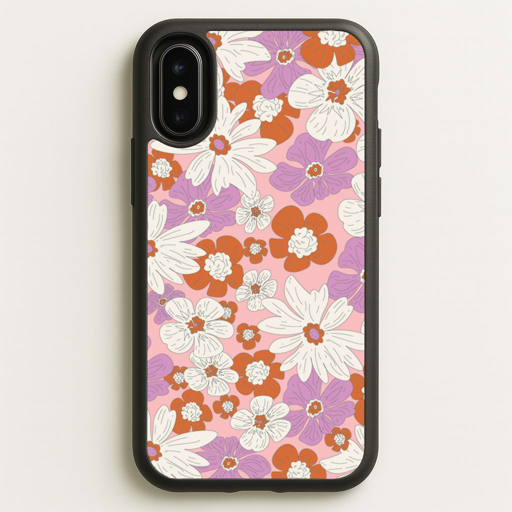 Retro Flowers - Floral Patterns - Floral Patterns Phone Case for iPhone X / XS