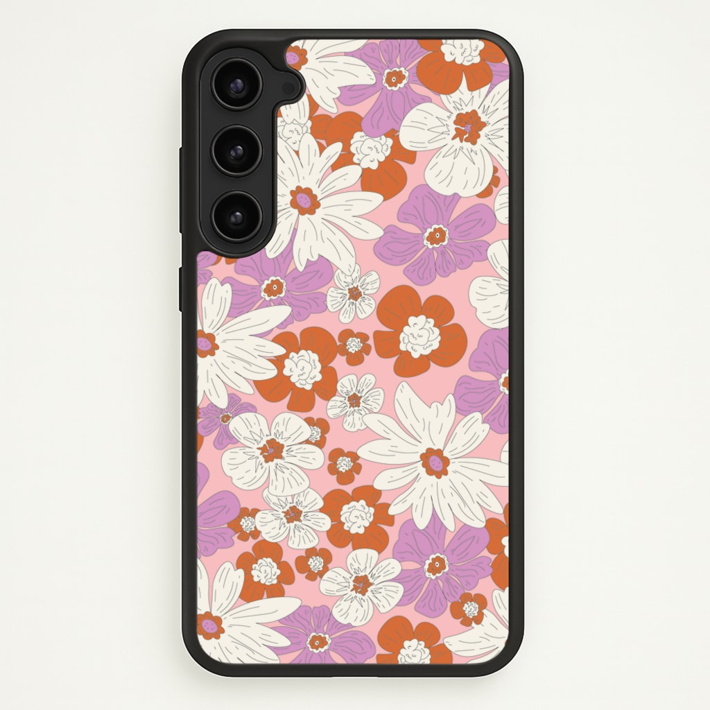 Retro Flowers - Floral Patterns - Floral Patterns Phone Case for Galaxy S23 Plus