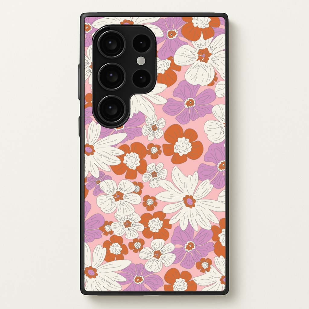 Retro Flowers - Floral Patterns - Floral Patterns Phone Case for Galaxy S24 Ultra