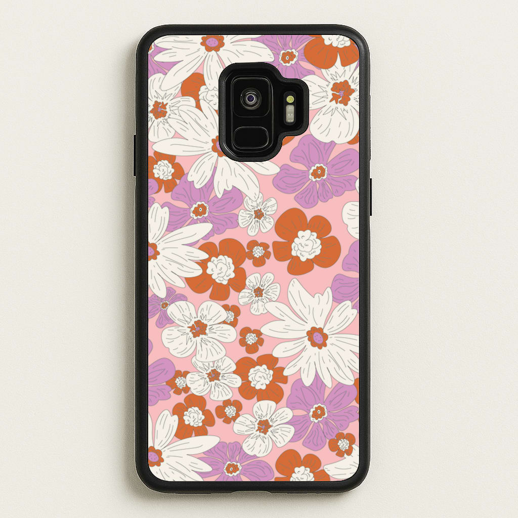 Retro Flowers - Floral Patterns - Floral Patterns Phone Case for Galaxy S9