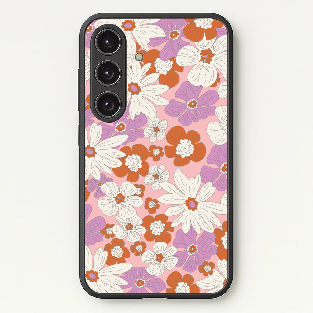 Retro Flowers - Floral Patterns - Floral Patterns Phone Case for Galaxy S24 Plus
