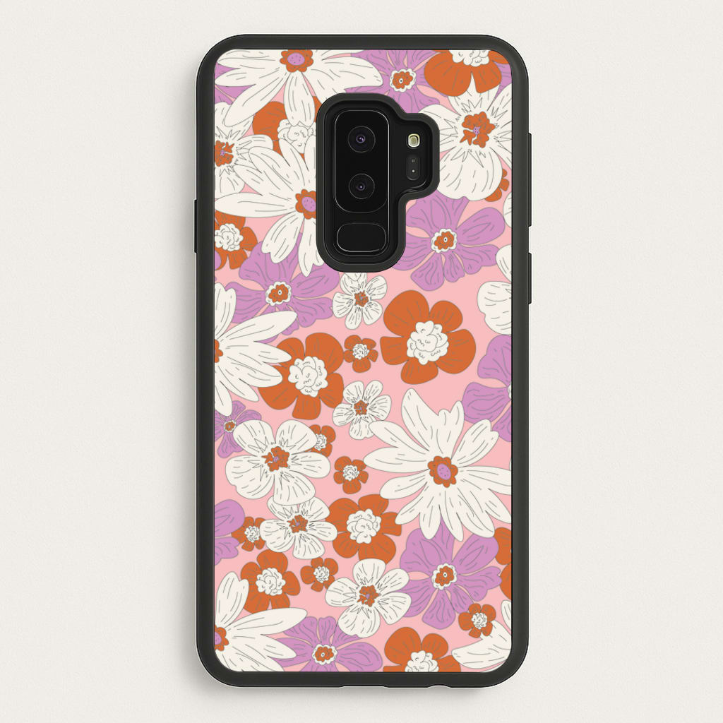 Retro Flowers - Floral Patterns - Floral Patterns Phone Case for Galaxy S9 Plus