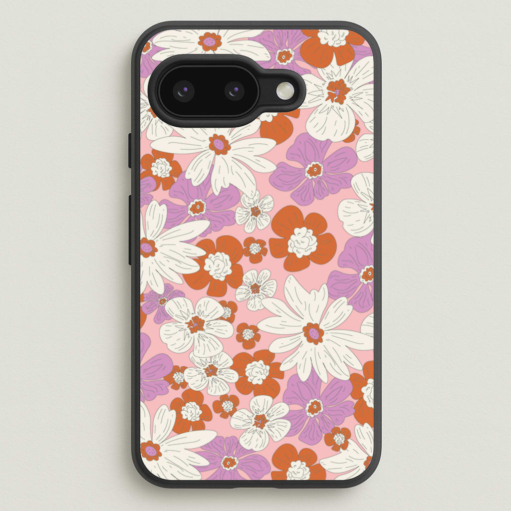 Retro Flowers - Floral Patterns - Floral Patterns Phone Case for Google Pixel 9a