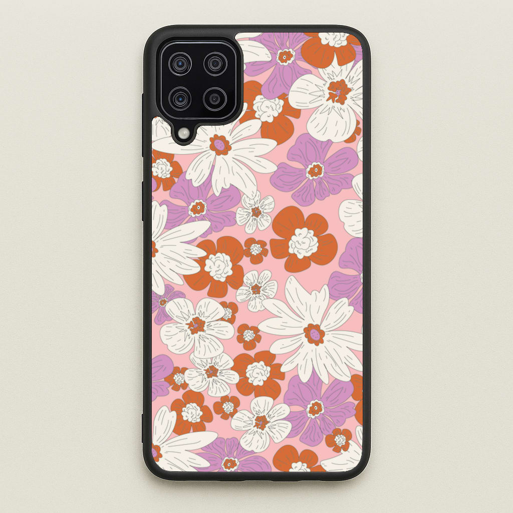 Retro Flowers - Floral Patterns - Floral Patterns Phone Case for Galaxy A12