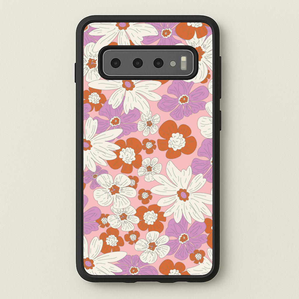 Retro Flowers - Floral Patterns - Floral Patterns Phone Case for Galaxy S10 Plus