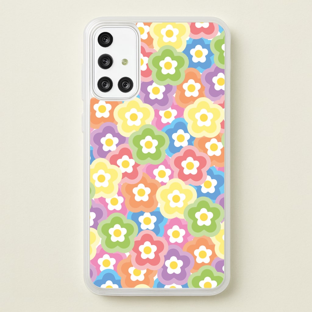 Psychedelic Flowers - Floral Patterns - Floral Patterns Phone Case for Galaxy A71