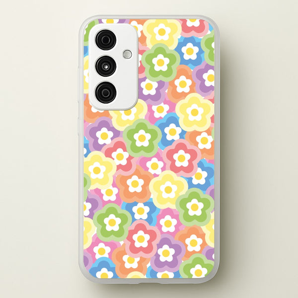 Psychedelic Flowers - Floral Patterns - Floral Patterns Phone Case for Galaxy A55