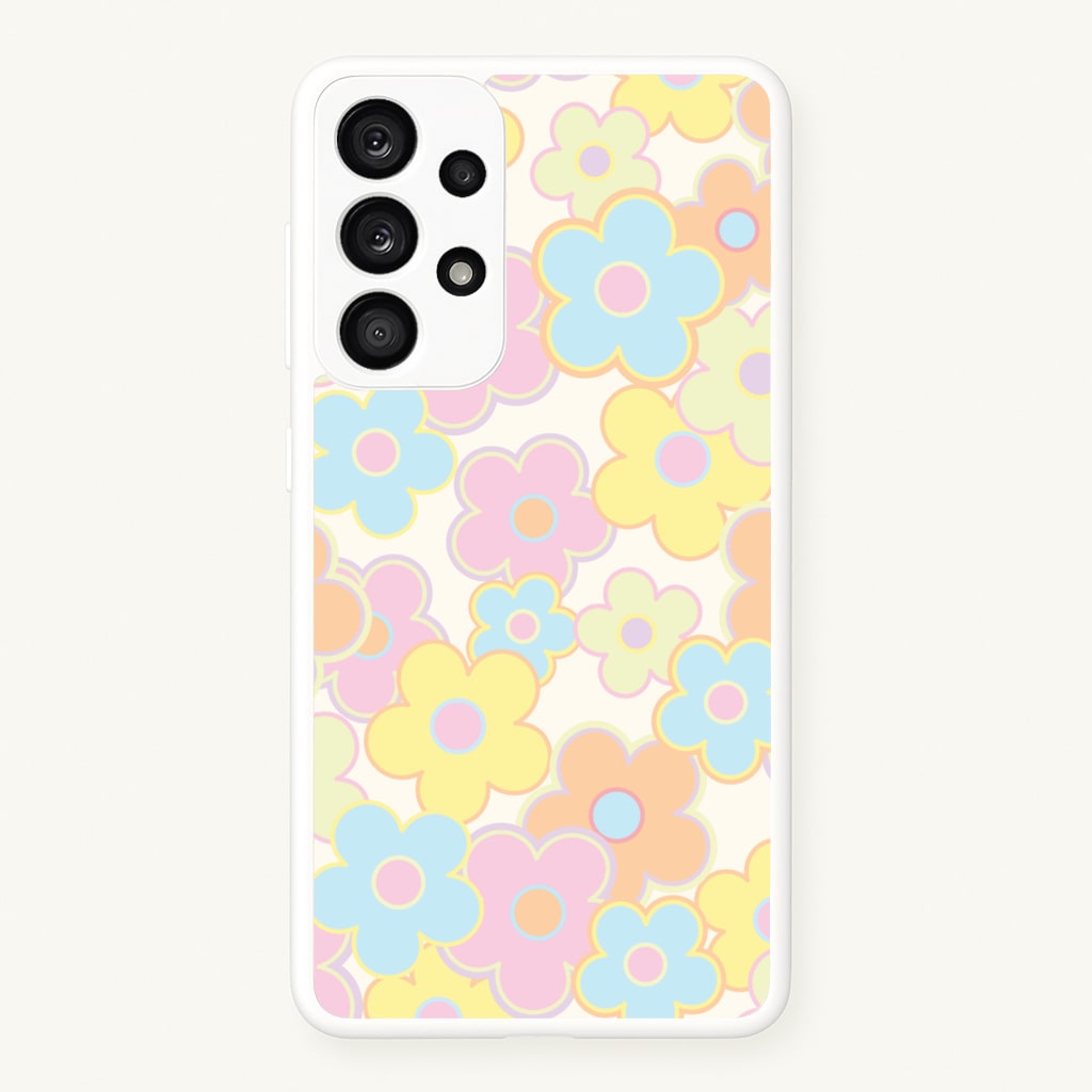 Pastel Abstract Flowers Pattern - Floral Phone Case for Galaxy A53