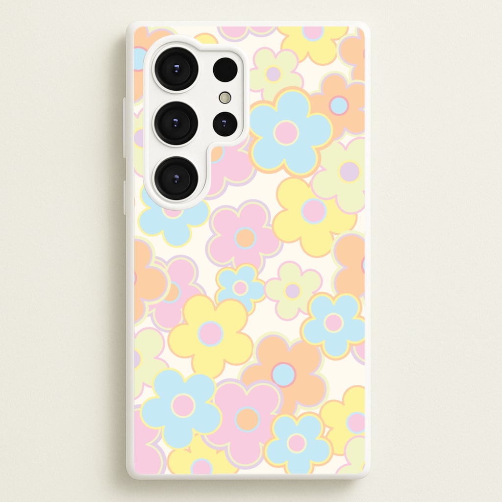 Pastel Abstract Flowers Pattern - Floral Phone Case for Galaxy S25 Ultra