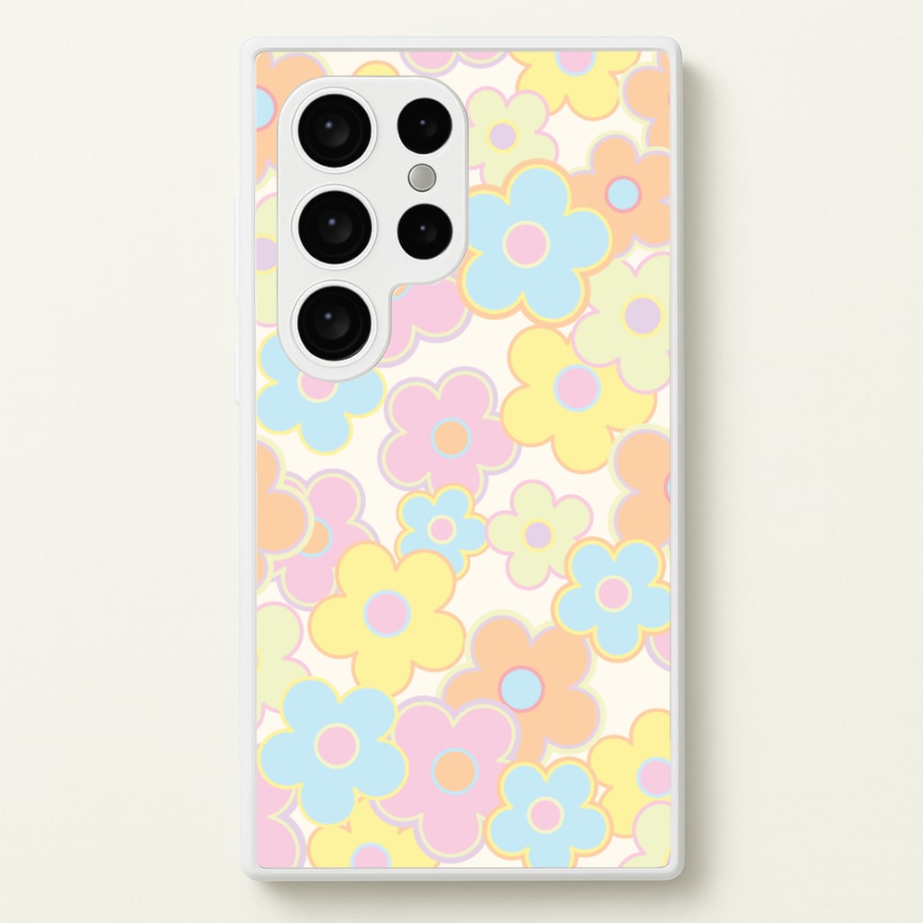 Pastel Abstract Flowers Pattern - Floral Phone Case for Galaxy S24 Ultra