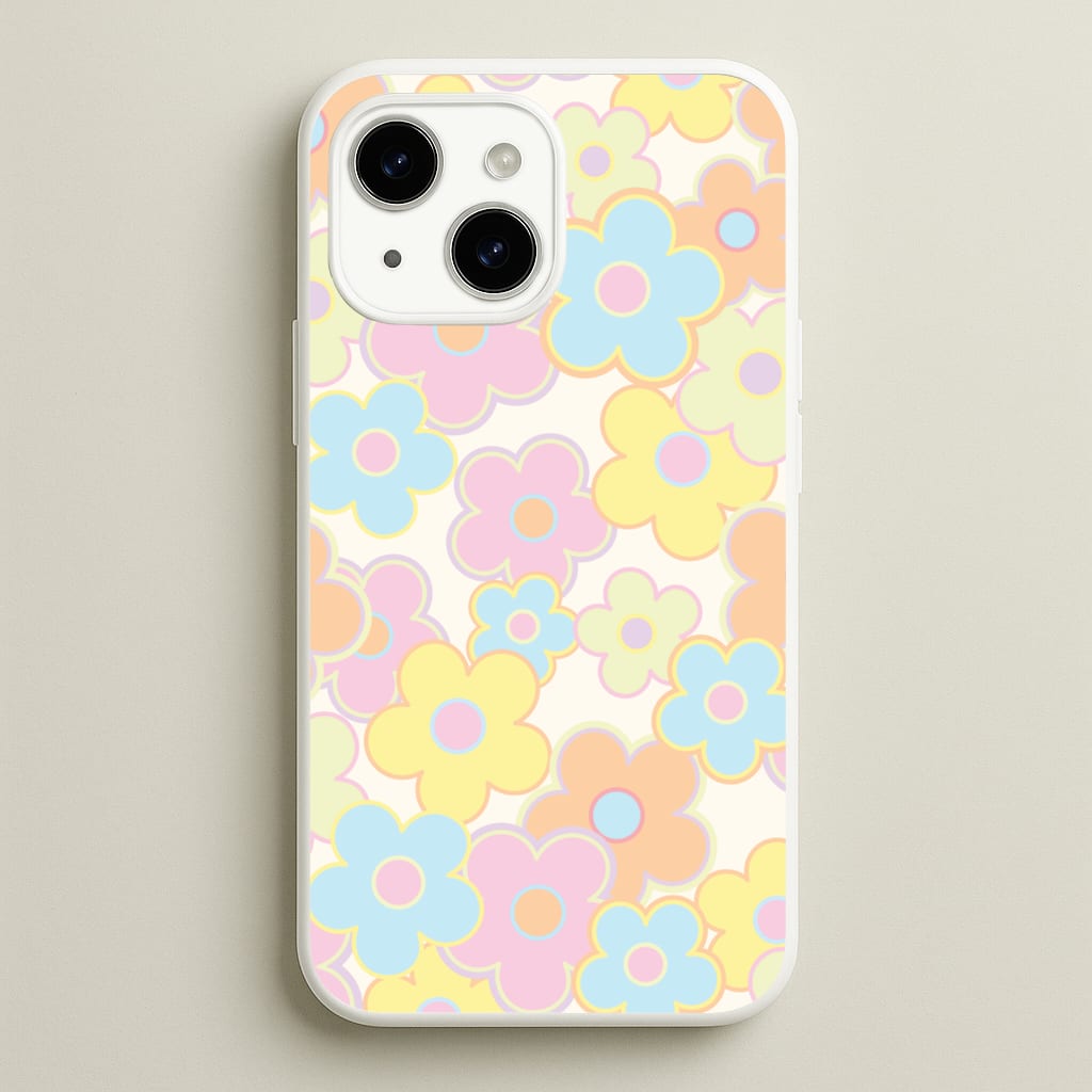 Pastel Abstract Flowers Pattern - Floral Phone Case for iPhone 14