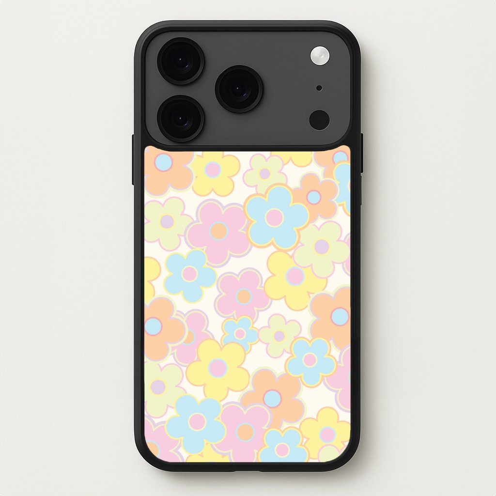 Pastel Abstract Flowers Pattern Phone Case for iPhone 17 Pro