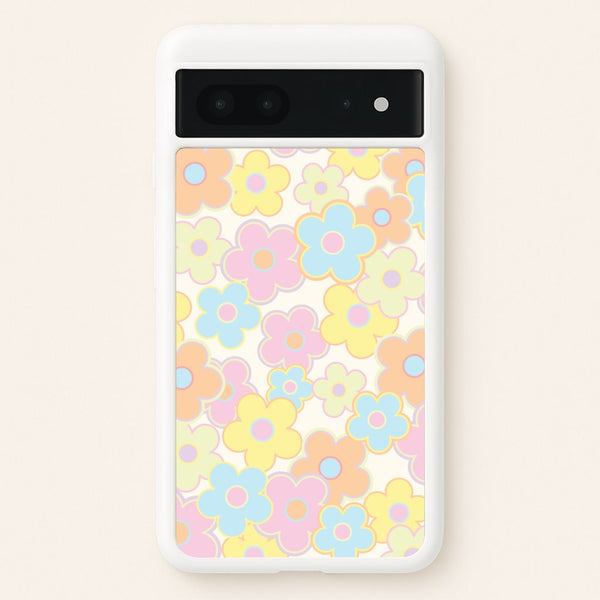 Pastel Abstract Flowers Pattern - Floral Phone Case for Google Pixel 7