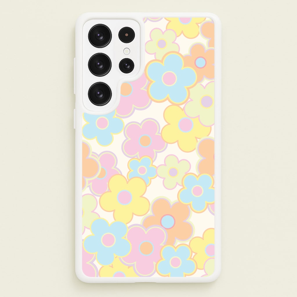Pastel Abstract Flowers Pattern - Floral Phone Case for Galaxy S22 Ultra