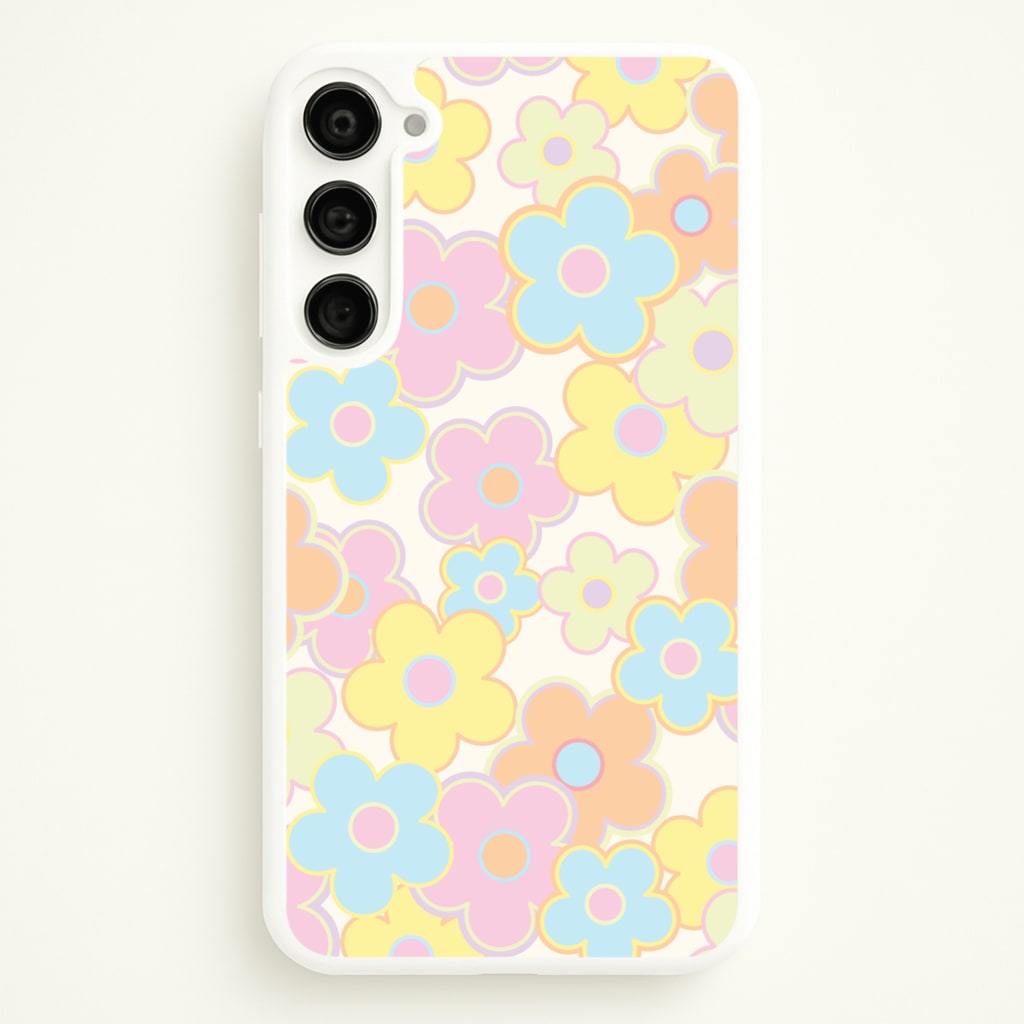 Pastel Abstract Flowers Pattern - Floral Phone Case for Galaxy S23