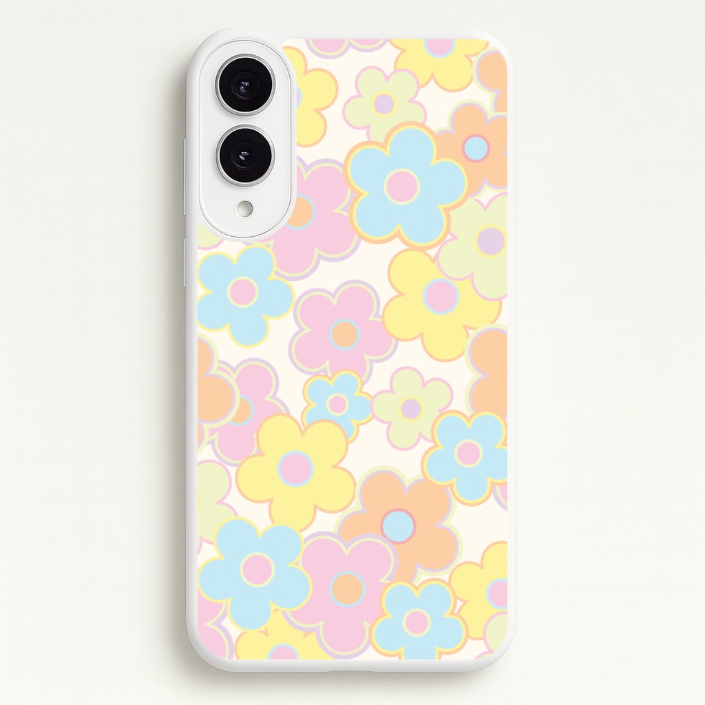 Pastel Abstract Flowers Pattern - Floral Phone Case for Galaxy S25 Edge