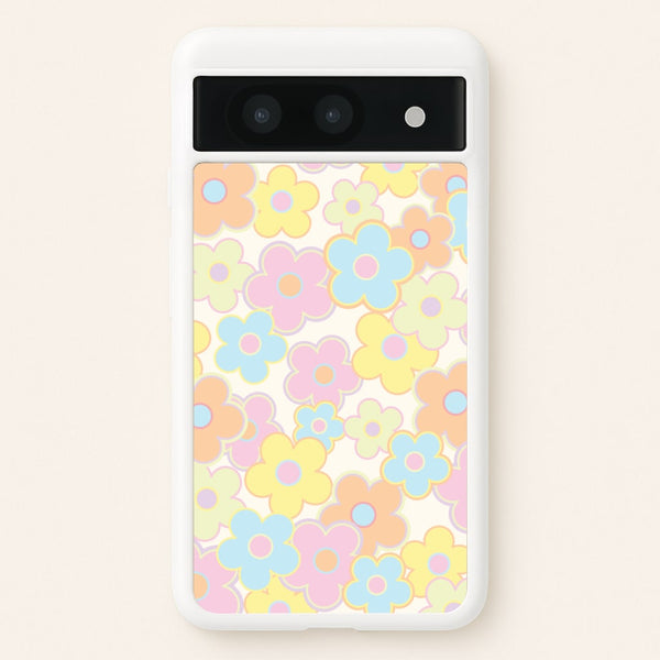 Pastel Abstract Flowers Pattern - Floral Phone Case for Google Pixel 8a