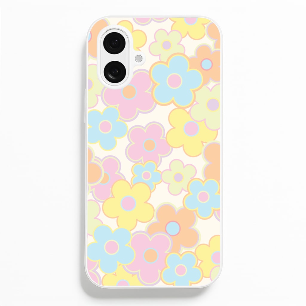 Pastel Abstract Flowers Pattern - Floral Phone Case for iPhone 16 Plus