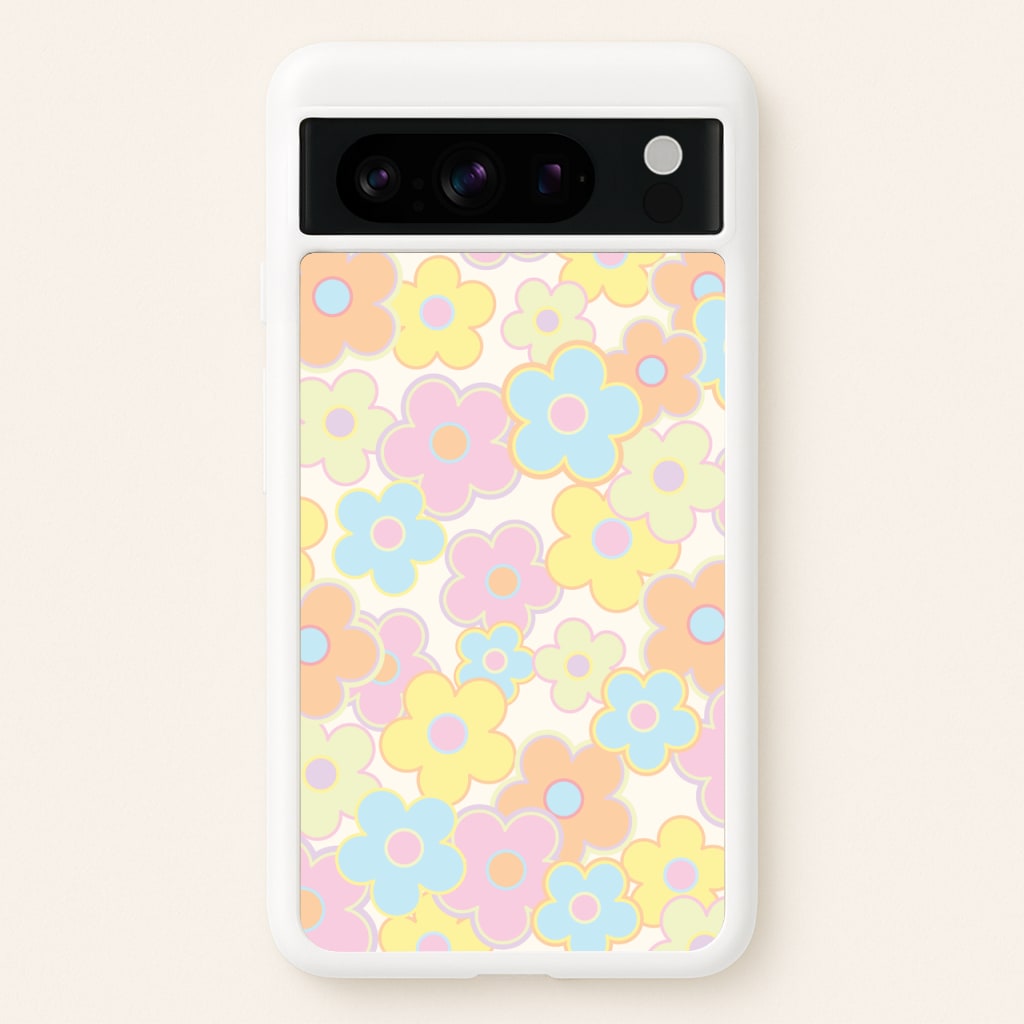 Pastel Abstract Flowers Pattern - Floral Phone Case for Google Pixel 8 Pro