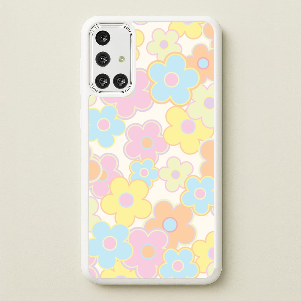 Pastel Abstract Flowers Pattern - Floral Phone Case for Galaxy A71