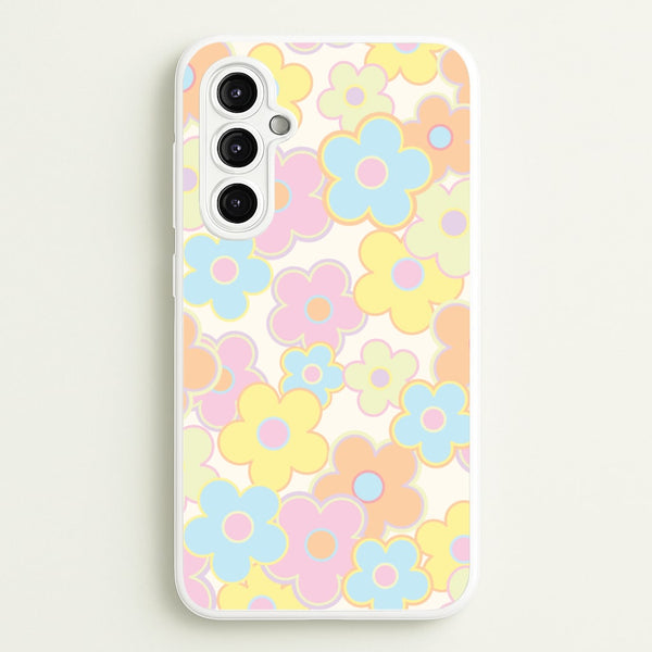 Pastel Abstract Flowers Pattern - Floral Phone Case for Galaxy A14
