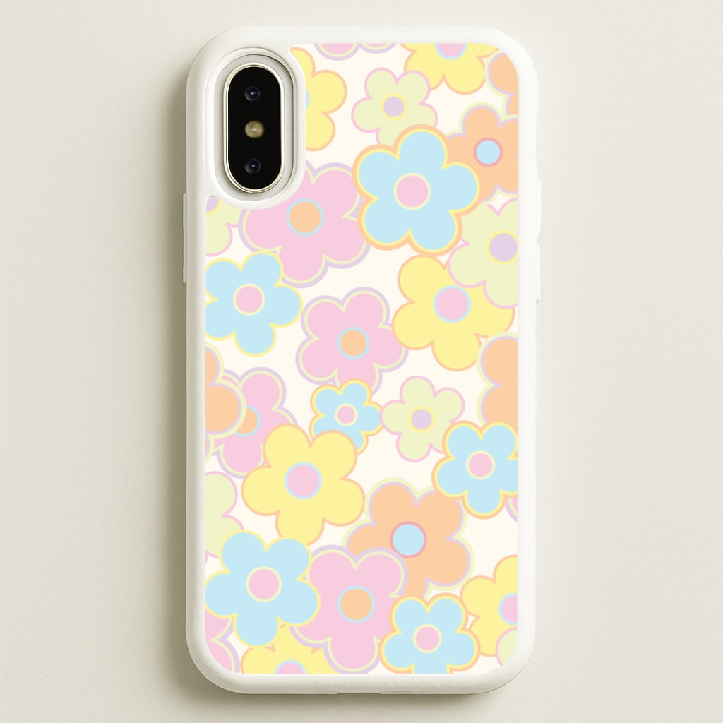 Pastel Abstract Flowers Pattern - Floral Phone Case for iPhone X / XS