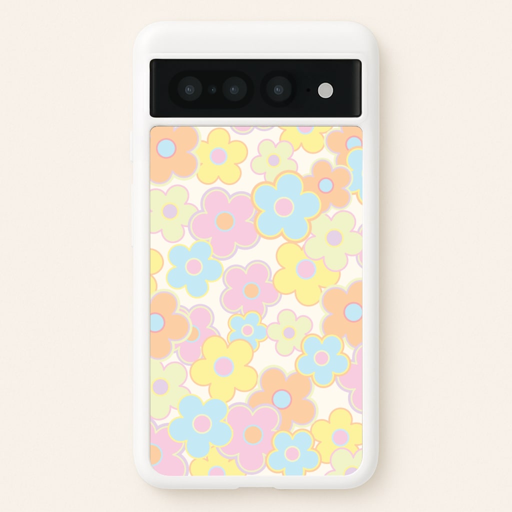 Pastel Abstract Flowers Pattern - Floral Phone Case for Google Pixel 7 Pro
