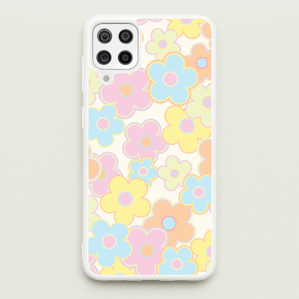 Pastel Abstract Flowers Pattern - Floral Phone Case for Galaxy A12