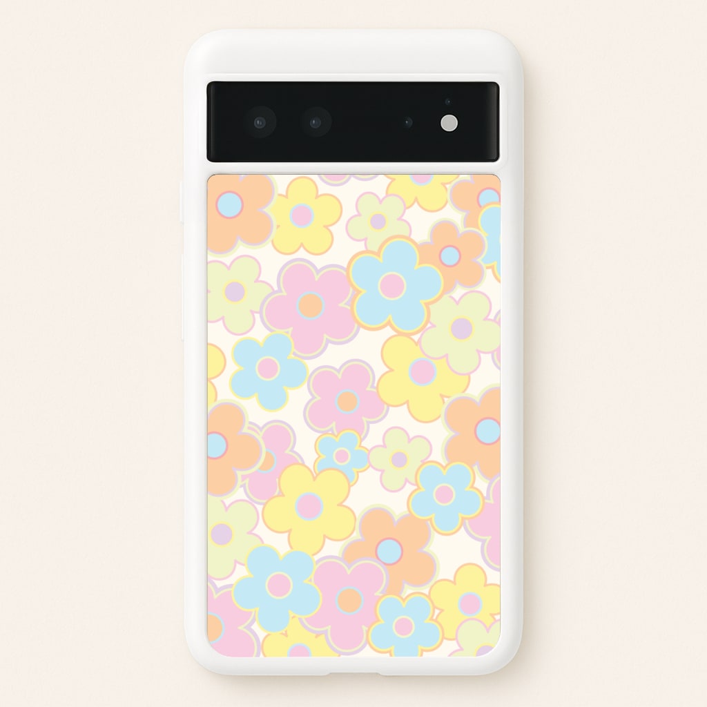 Pastel Abstract Flowers Pattern - Floral Phone Case for Google Pixel 6