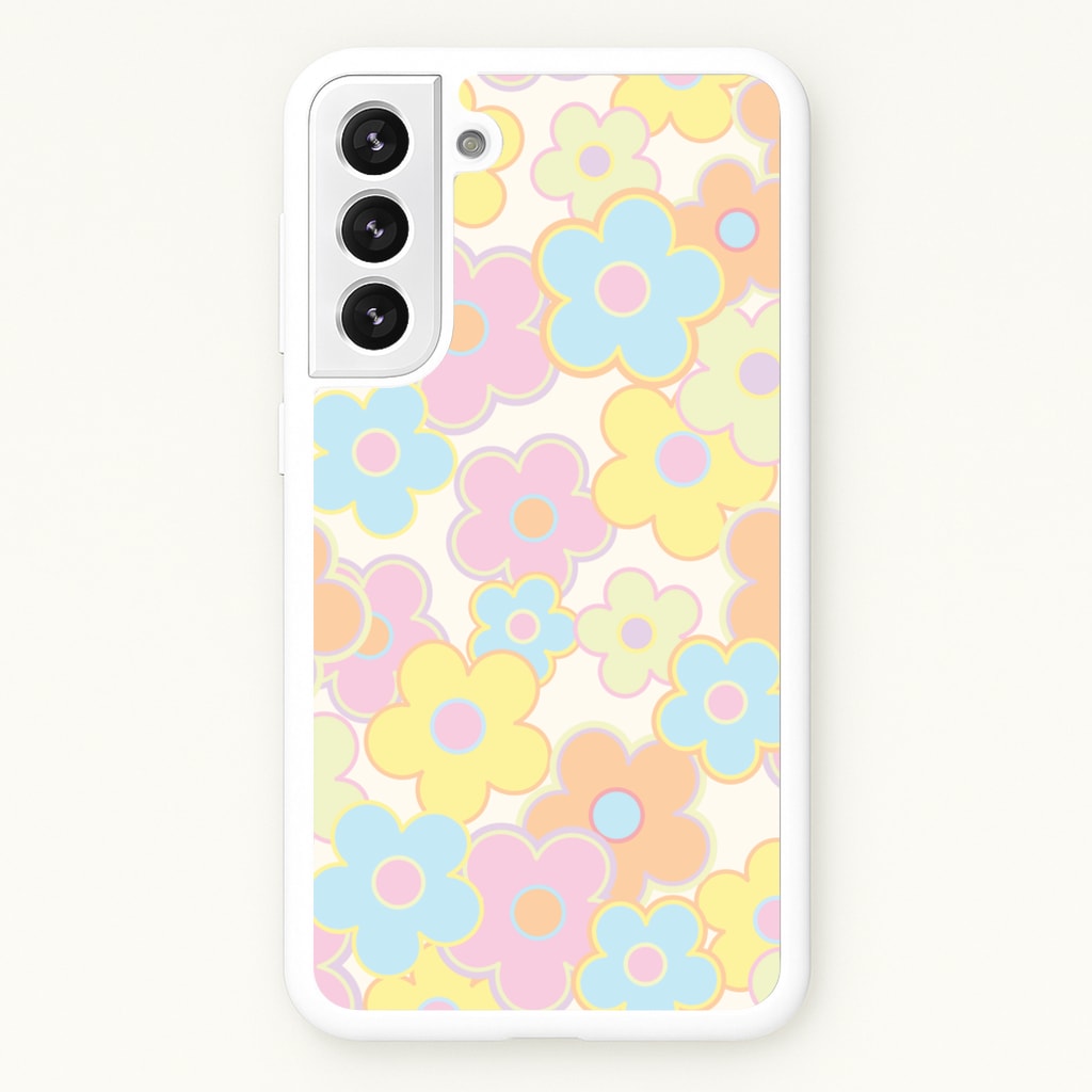 Pastel Abstract Flowers Pattern - Floral Phone Case for Galaxy S21