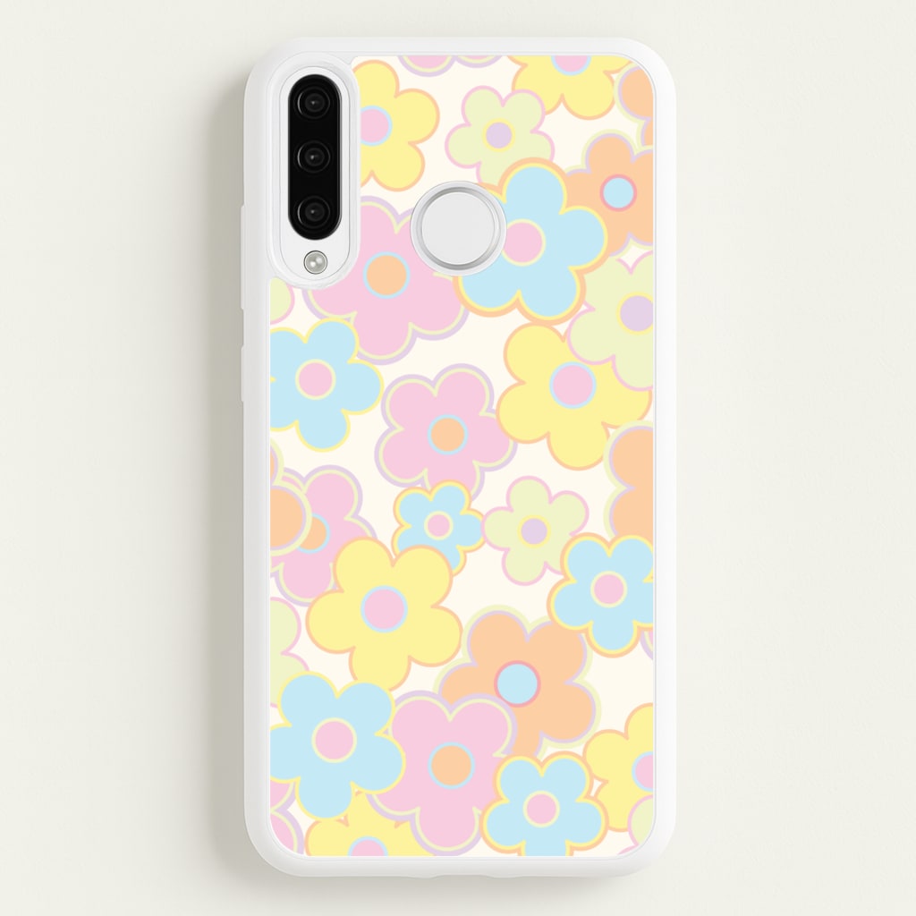 Pastel Abstract Flowers Pattern - Floral Phone Case for Huawei P30 Lite