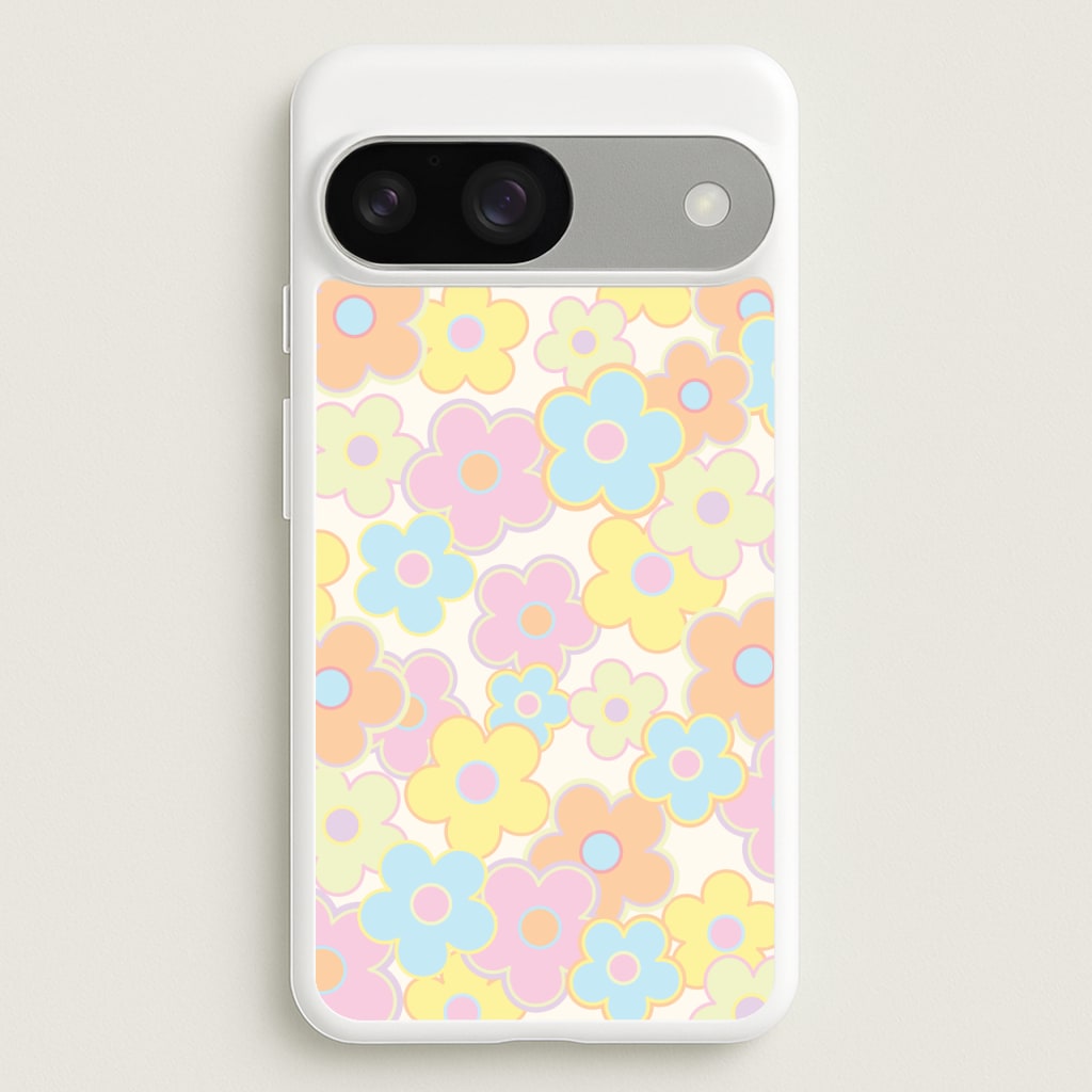 Pastel Abstract Flowers Pattern - Floral Phone Case for Google Pixel 9 / 9 Pro