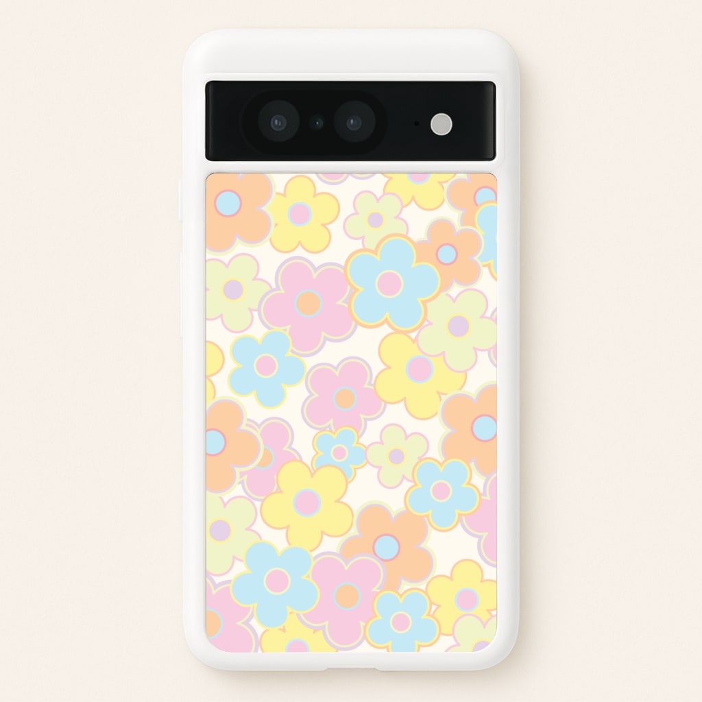 Pastel Abstract Flowers Pattern - Floral Phone Case for Google Pixel 8