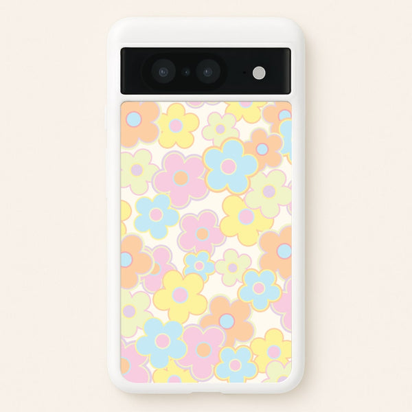 Pastel Abstract Flowers Pattern - Floral Phone Case for Google Pixel 8