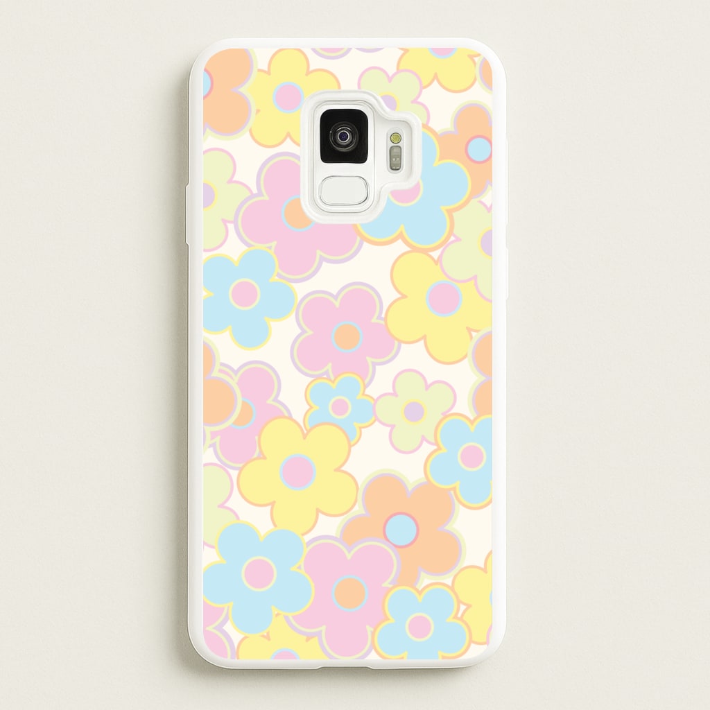 Pastel Abstract Flowers Pattern - Floral Phone Case for Galaxy S9