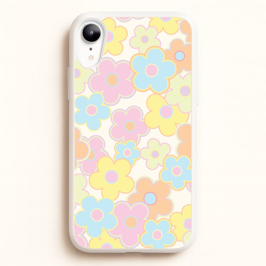 Pastel Abstract Flowers Pattern - Floral Phone Case for iPhone XR