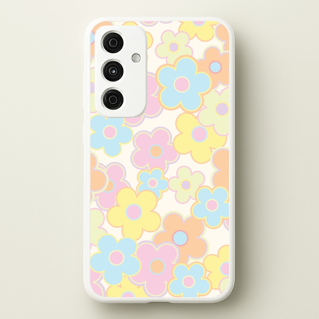 Pastel Abstract Flowers Pattern - Floral Phone Case for Galaxy A55