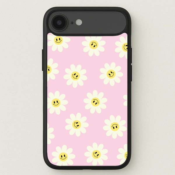 Pastel Pink Smiley Daisies Pattern Phone Case for iPhone 17 Air