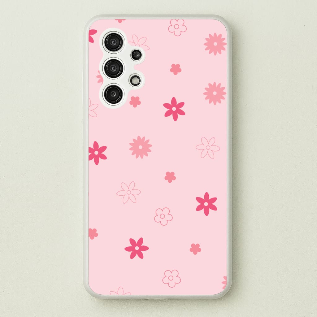 Flower Types Pattern Pink - Floral Phone Case for Galaxy A13