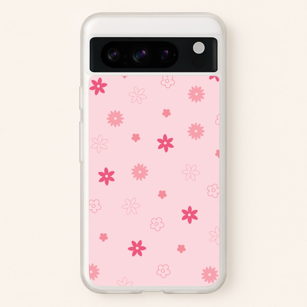 Flower Types Pattern Pink - Floral Phone Case for Google Pixel 8 Pro