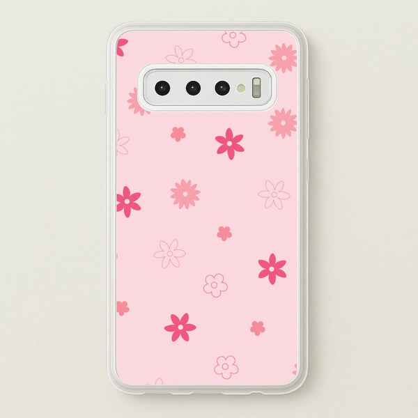 Flower Types Pattern Pink - Floral Phone Case for Galaxy S10