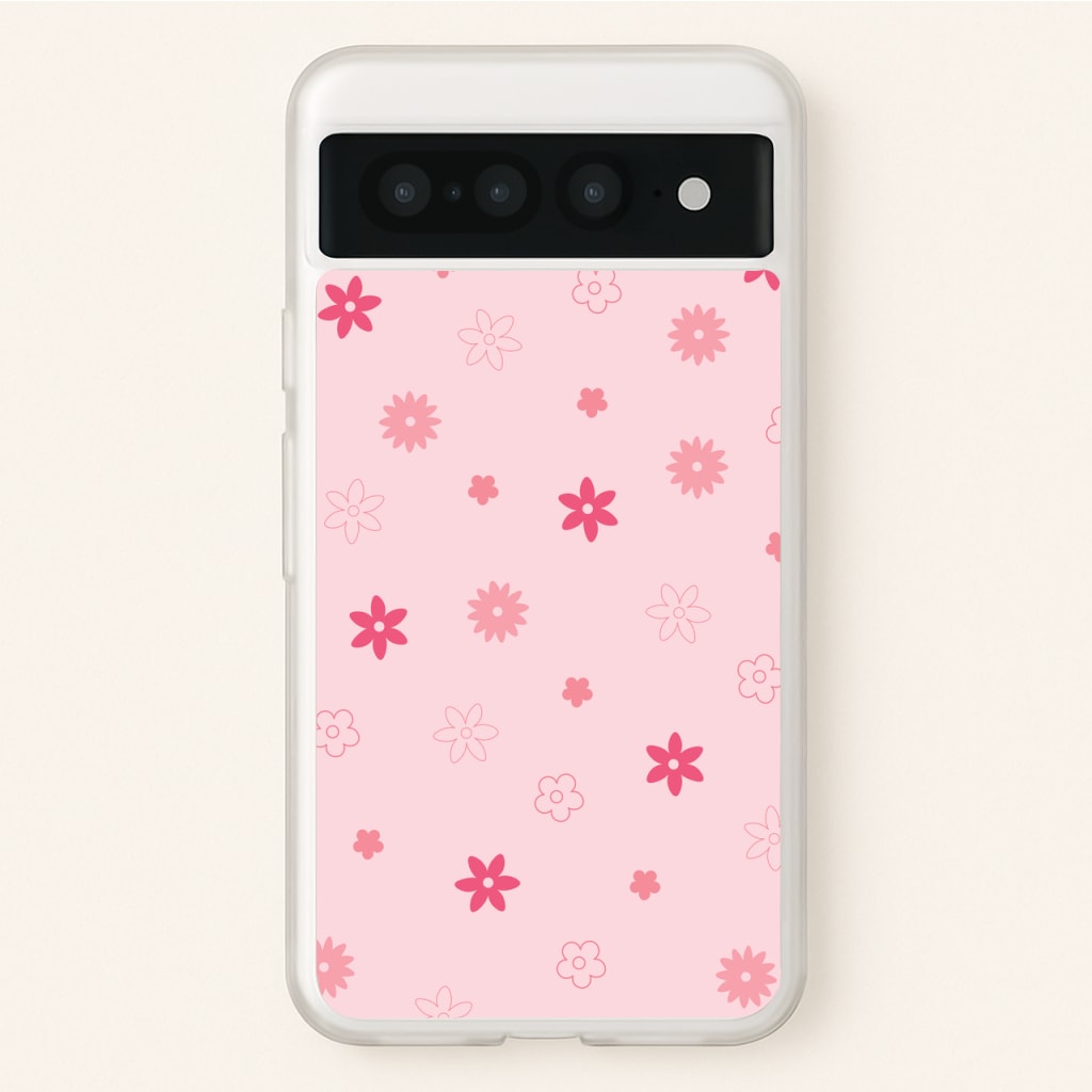 Flower Types Pattern Pink - Floral Phone Case for Google Pixel 7 Pro