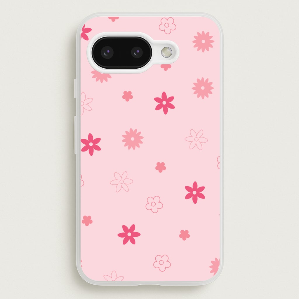 Flower Types Pattern Pink - Floral Phone Case for Google Pixel 9a