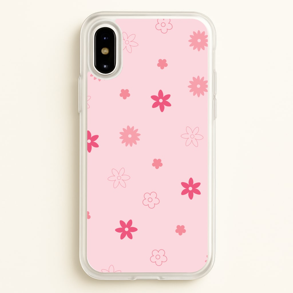 Flower Types Pattern Pink - Floral Phone Case for iPhone X / XS
