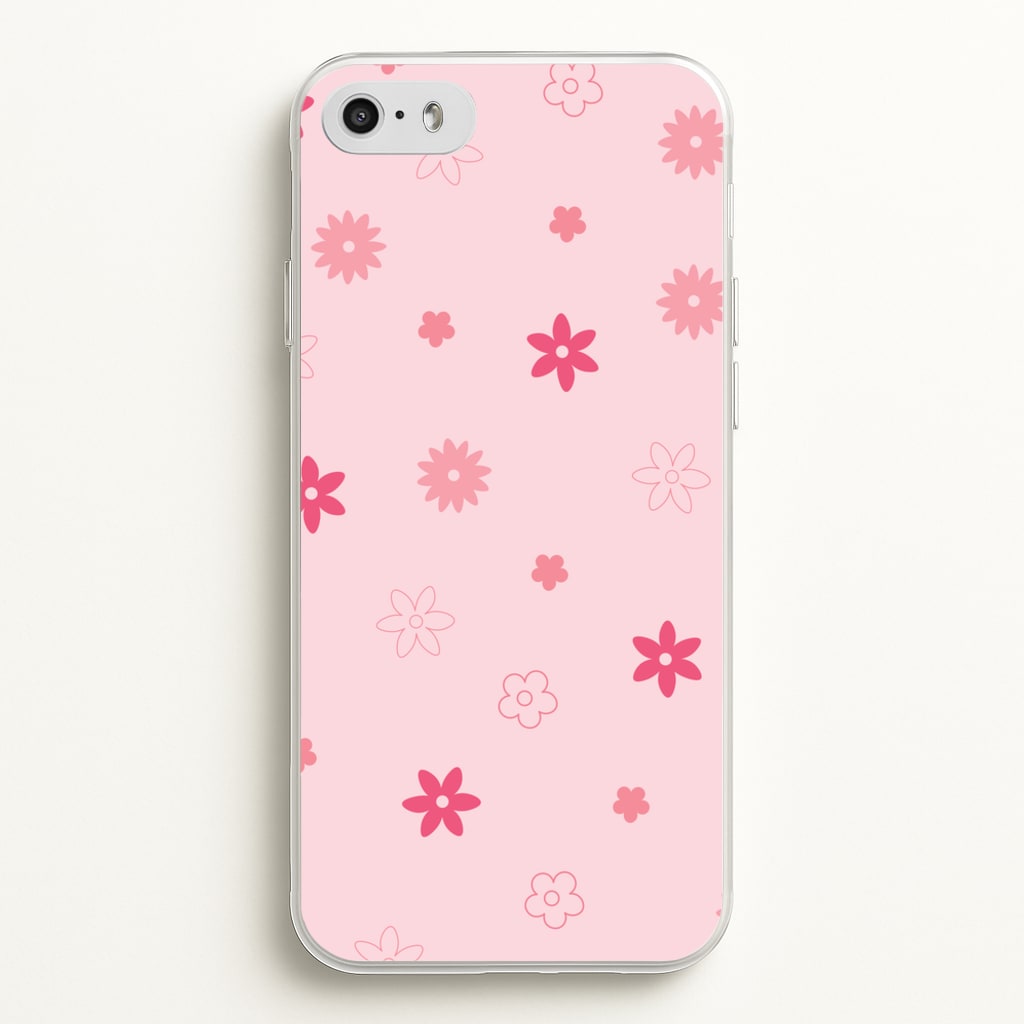 Flower Types Pattern Pink - Floral Phone Case for iPhone 5 / 5s / SE 2016