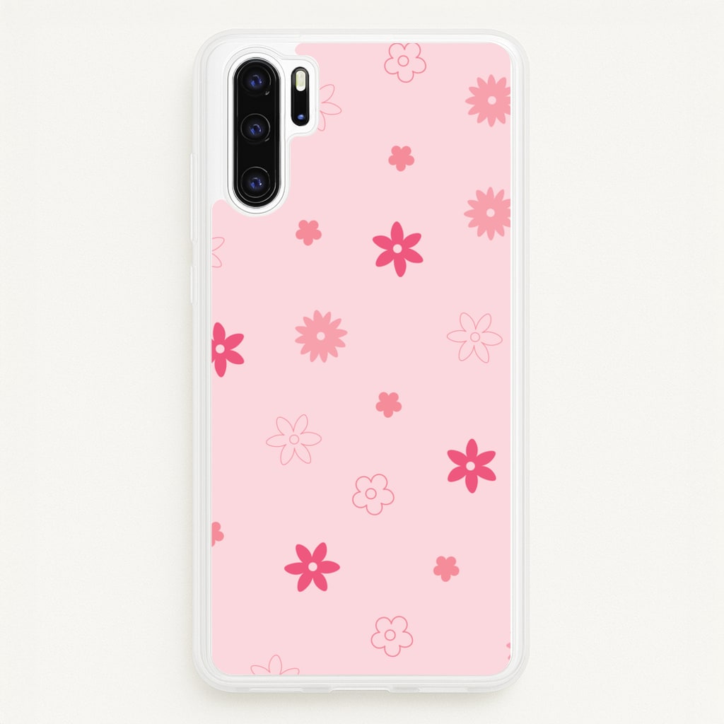 Flower Types Pattern Pink - Floral Phone Case for Huawei P30 Pro